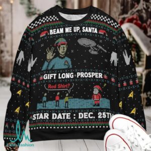 Gift Long and Prosper Santa Star Trek Christmas Ugly Christmas Sweatshirt