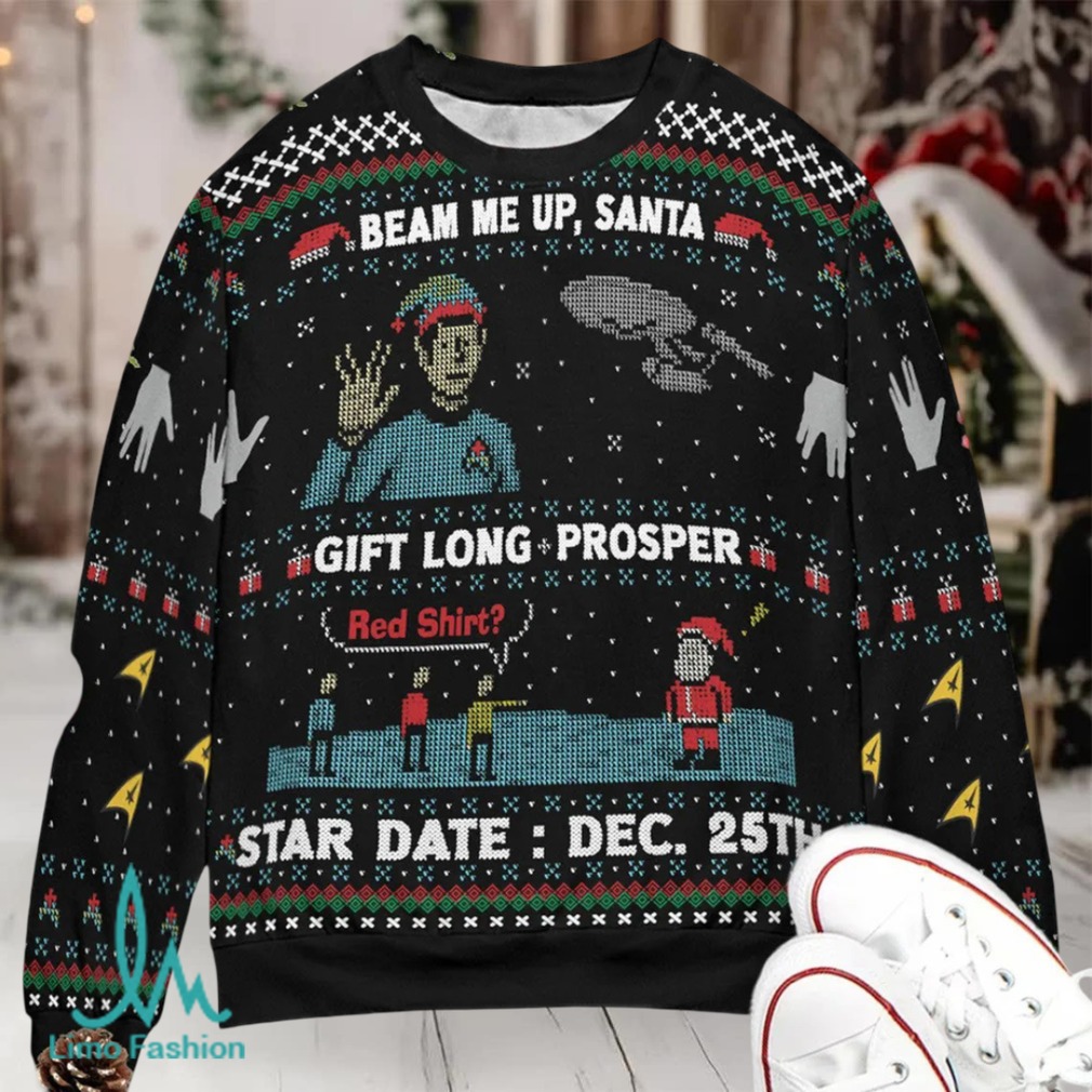 Gift Long and Prosper Santa Star Trek Christmas Ugly Christmas Sweatshirt Gift Long and Prosper Santa Star Trek Christmas Ugly Christmas Sweatshirt