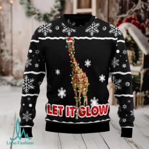 Giraffe Let It Glow Ugly Christmas Sweater