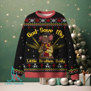 God Save My Little Broken Body Furry Christian Lightweight Sweater