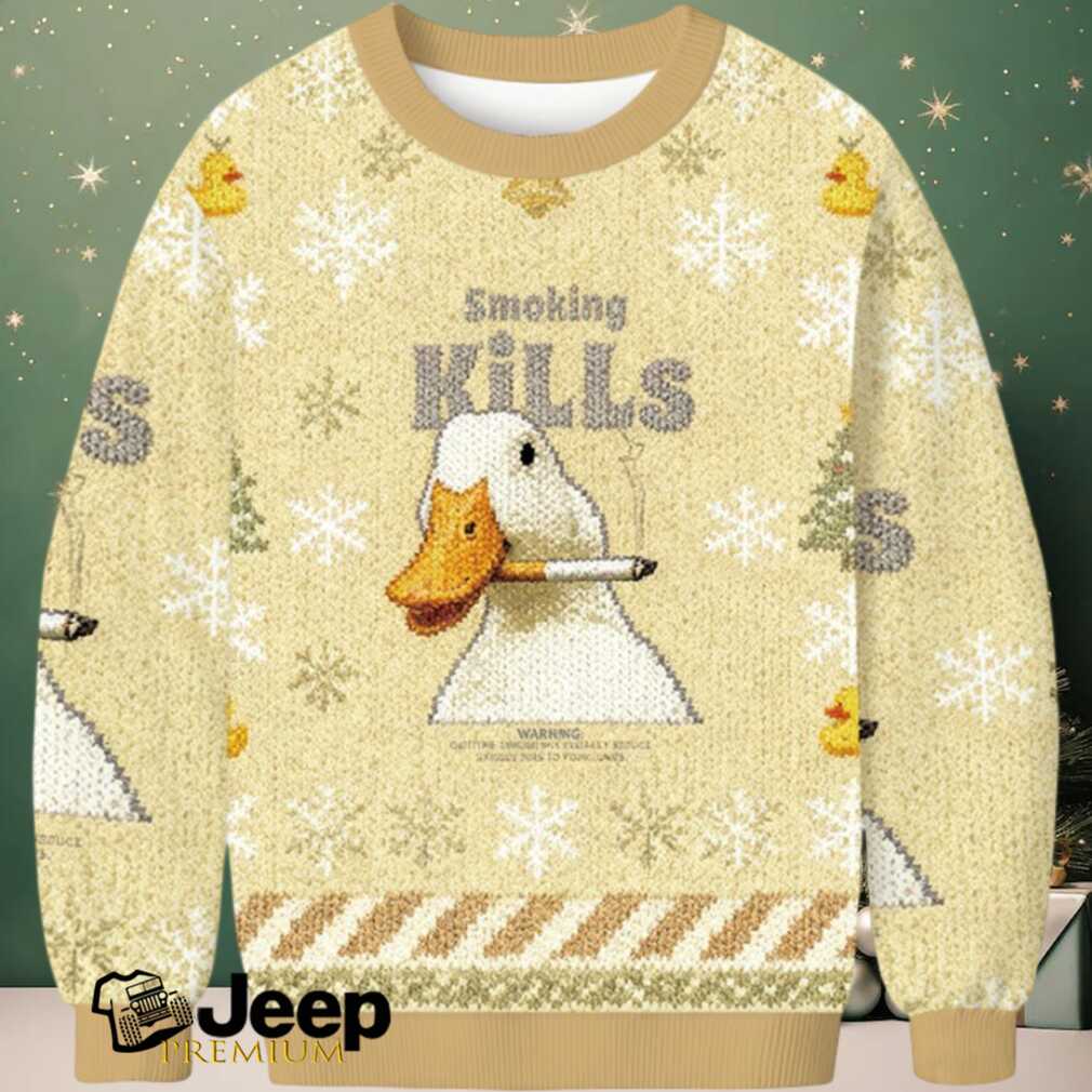 Goose Smoking Funny Meme Christmas Ugly Sweatshirt Goose Smoking Funny Meme Christmas Ugly Sweatshirt