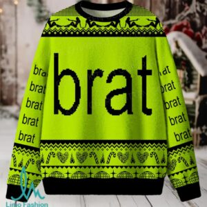 Green Brat Christmas Knit Sweatshirt
