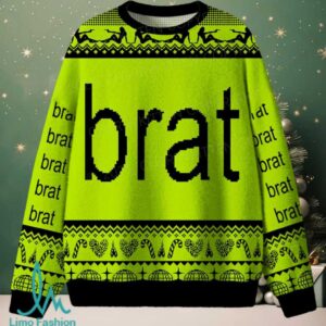 Green Brat Christmas Knit Sweatshirt