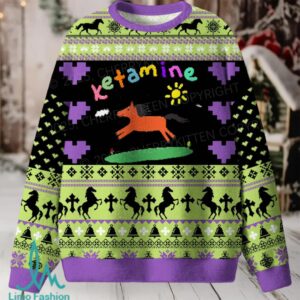 Green K Pony Christmas Knit Sweatshirt