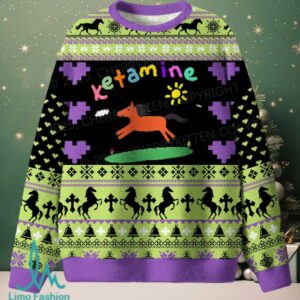 Green K Pony Christmas Knit Sweatshirt