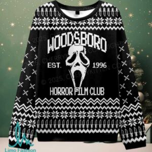 Halloween Black Horror Club Christmas Knit Sweatshirt