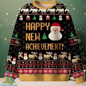 Happy New Achievement Unisex Ugly Knit Sweatshirt