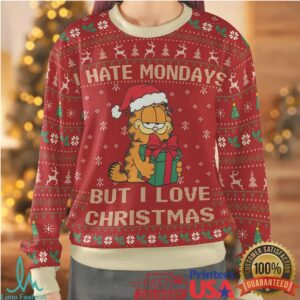 Hate Monday But Love Xmas Garfield Ugly Christmas Sweatshirt