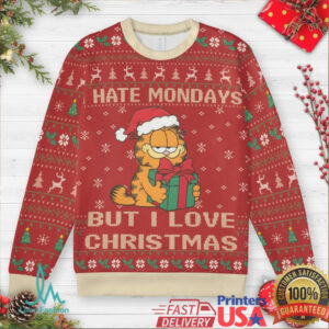 Hate Monday But Love Xmas Garfield Ugly Christmas Sweatshirt
