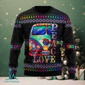 Hippie Peace Love Ugly Christmas Sweater