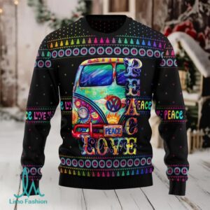 Hippie Peace Love Ugly Christmas Sweater