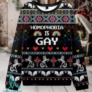 Homophobia Is Gay Pride Christmas Knit Sweatshirt