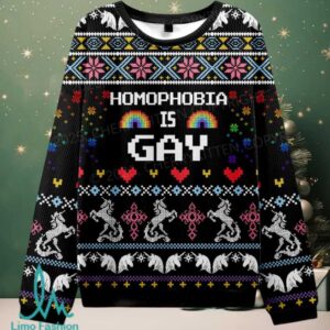 Homophobia Is Gay Pride Christmas Knit Sweatshirt