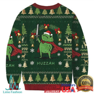 Huzzah Frog With Sword Christmas Ugly Sweatshirt