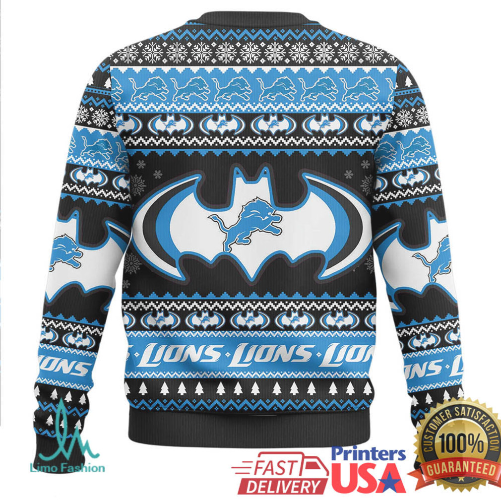 I Am A Lion Detroit Lions Batman Fan Ugly Sweater I Am A Lion Detroit Lions Batman Fan Ugly Sweater