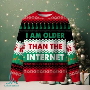 I Am Older Than The Internet Ugly Christmas Fuzzy Fleece Sweatshirt