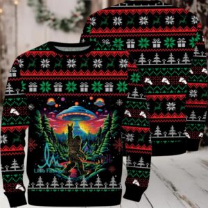 I Believe In Bigfoot Christmas   Funny Ugly Christmas Sweater