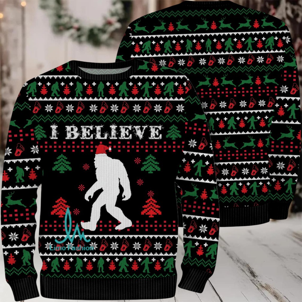 I Believe In Bigfoot Santa Christmas Funny Ugly Christmas Sweater I Believe In Bigfoot Santa Christmas Funny Ugly Christmas Sweater