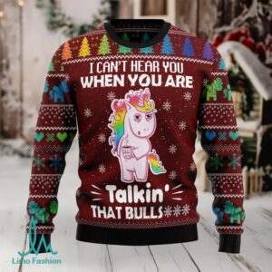 I Can‘t Hear You Unicorn Ugly Christmas Sweater