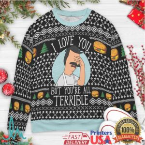 I Love You Bob's Burger Ugly Christmas Sweatshirt