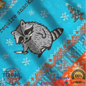 I Require Snacks Funny Raccoon Christmas Ugly Sweatshirt