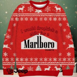 I Would Dropkick A Child For A Cigarette Red Christmas Ugly Sweatshirt