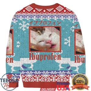 Ibuprofen Cat Fun Christmas Ugly Sweatshirt