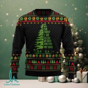 Into The Forest I Go Camping Ugly Christmas Sweater