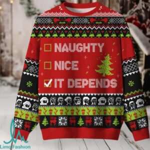 It Depends Ugly Christmas Fuzzy Fleece Sweatshirt