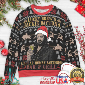 Jackie Daytona Regular Human What We Do In The Shadows Ugly Christmas Sweatshirt