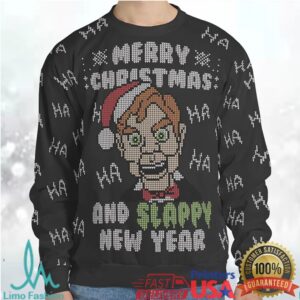 Slappy New Year Goosebumps Ugly Christmas Sweatshirt