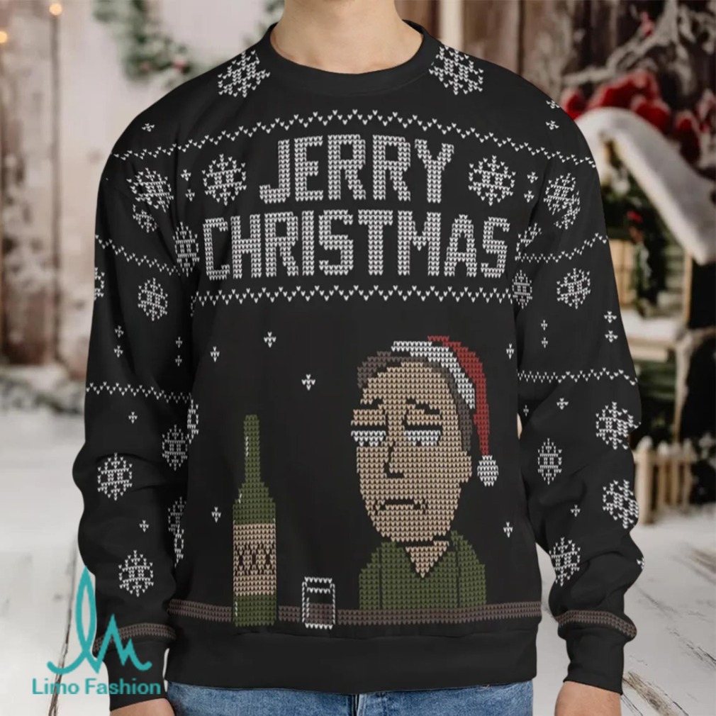 Jerry Xmas Rick and Morty Ugly Christmas Sweatshirt back view
