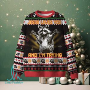 Jesus Loves You And I’m Trying Christian Lightweight Sweater