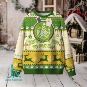 Jesus Loves You So Matcha Christian Lightweight Sweater