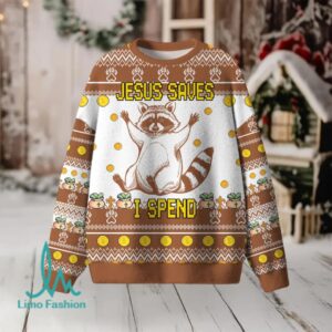 Jesus Saves I Spend Christian Lightweight Sweater