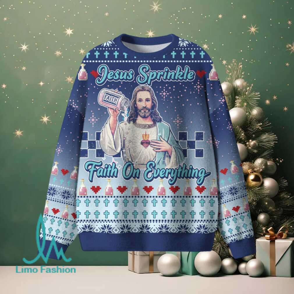 Jesus Sprinkle Faith On Everything Christian Lightweight Sweater Jesus Sprinkle Faith On Everything Christian Lightweight Sweater