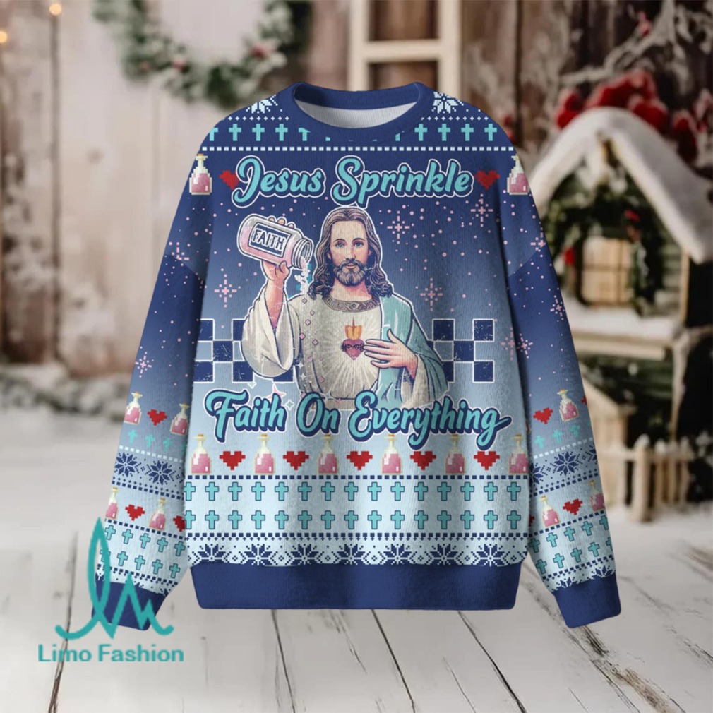 Jesus Sprinkle Faith On Everything Christian Lightweight Sweater Jesus Sprinkle Faith On Everything Christian Lightweight Sweater