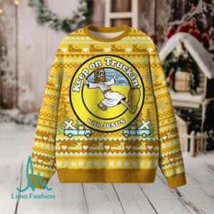 Keep On Trukin' With Jesus Christian Lightweight Sweater