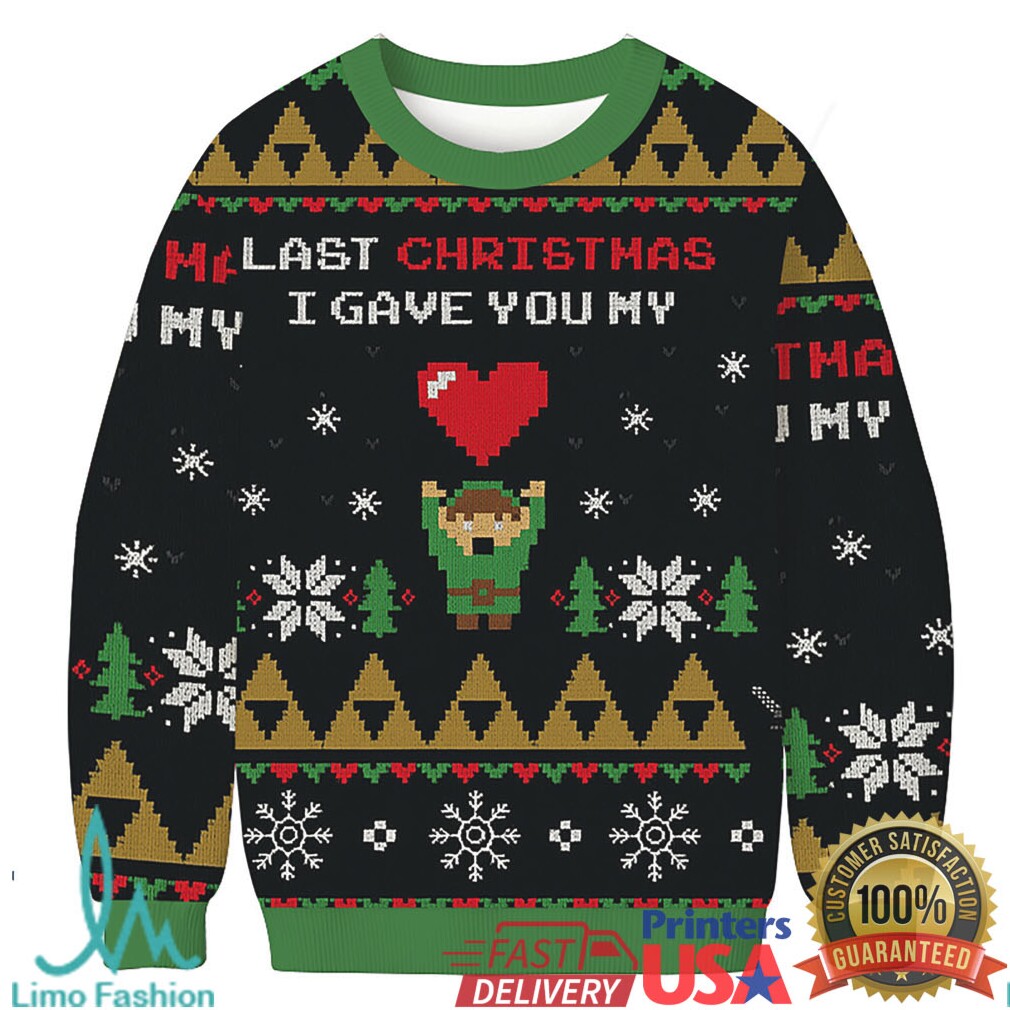 Link To My Heart Zelda Christmas Ugly Sweatshirt Link To My Heart Zelda Christmas Ugly Sweatshirt