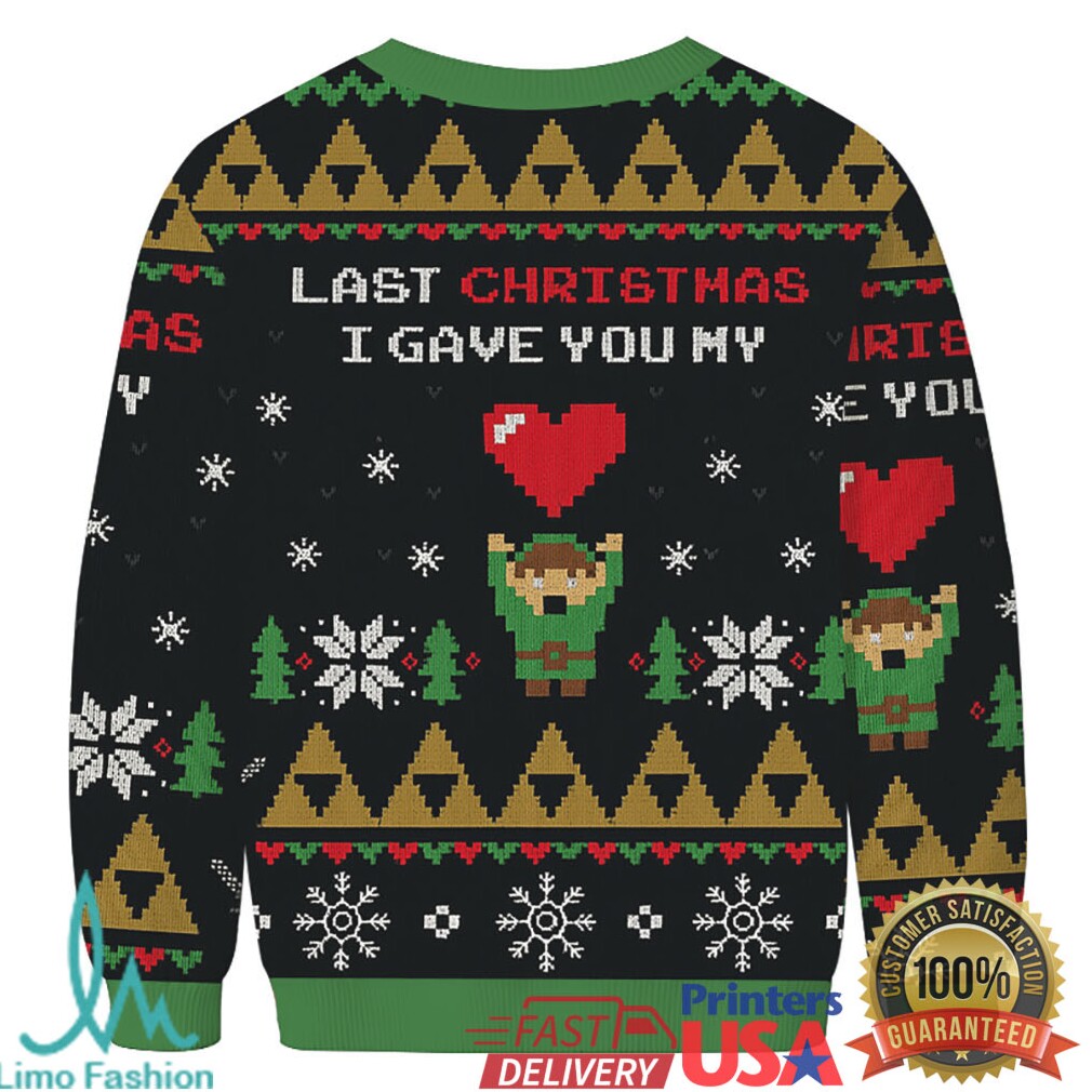 Link To My Heart Zelda Christmas Ugly Sweatshirt Link To My Heart Zelda Christmas Ugly Sweatshirt