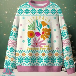 Literacy And Justice For All Unisex Ugly Knit Sweatshirt
