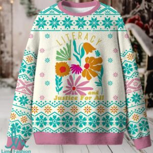 Literacy And Justice For All Unisex Ugly Knit Sweatshirt