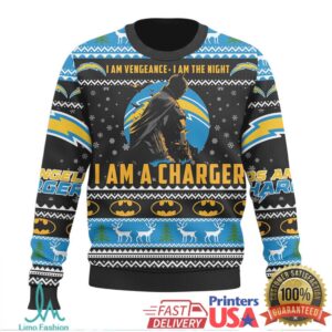 Los Angeles Chargers x Batman I Am Vengeance Ugly Christmas Sweater
