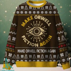 Make Orwell Fiction Again Unisex Ugly Knit Sweatshirt