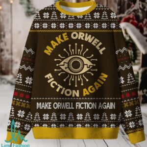 Make Orwell Fiction Again Unisex Ugly Knit Sweatshirt