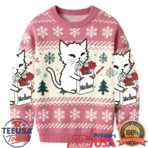 Marlboro Funny Soming Cat Ugly Sweatershirt