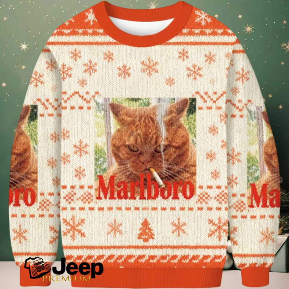 Marlboro Smoking Cat Christmas Ugly Sweatshirt Marlboro Smoking Cat Christmas Ugly Sweatshirt