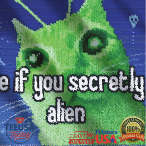 Meo Meo Save If You Secretly An Alien Cat Meme Christmas Ugly Sweatshirt