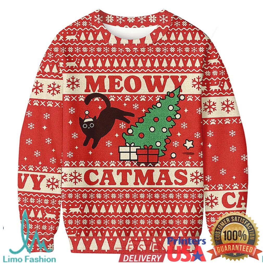 Meowy Christmas Ugly Sweatshirts Meowy Christmas Ugly Sweatshirts