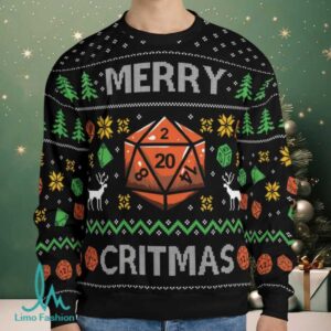 Merry Critmas DnD Ugly Christmas Sweatshirt